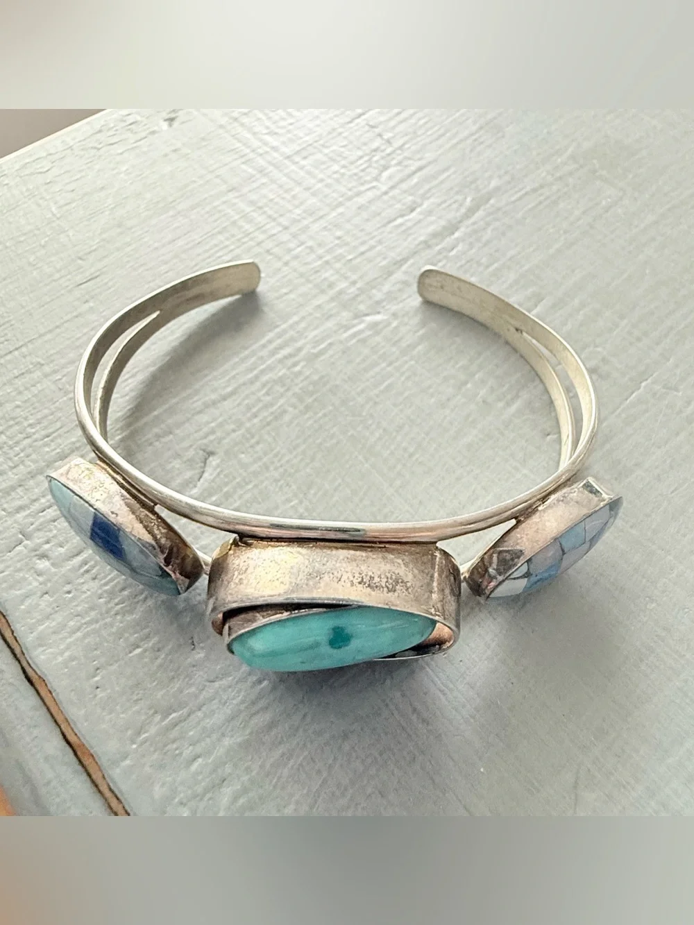 DTR Desert Rose Jay King 925 Sterling Silver Reversible Cuff Bracelet